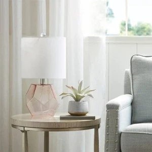 Geometric Glass Table Lamp Pink