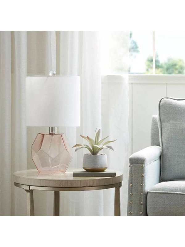 Geometric Glass Table Lamp Pink