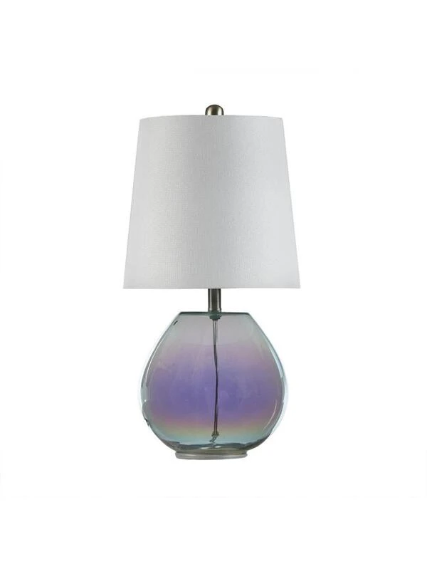 Iridescent Glass Table Lamp White