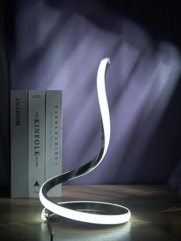 1pc Creative S-shaped Warm Light Desk Decoration Lamp White