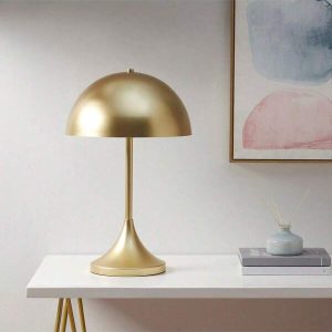 Bryson Dome-Shaped 2-Light Metal Table Lamp Gold