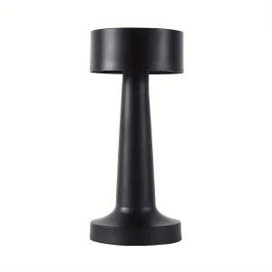 1pc Creative Led Table Lamp, Deluxe Black Dumbbell Shaped With Metal Construction, Touch Control 3 Colors Bar Coffee Table Atmosphere Lamp, Suitable For Bedside Cabinet Black