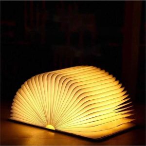 LED Wooden Book Lamp Children Reading Light USB Bedside Table Lamp 3 Color Bedroom Art Decor Night Light For Kids Birthday Gift Wood Grain