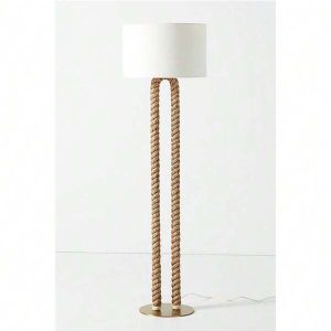 Modern Home Europa Nautical Pier Rope Floor Lamp Brown