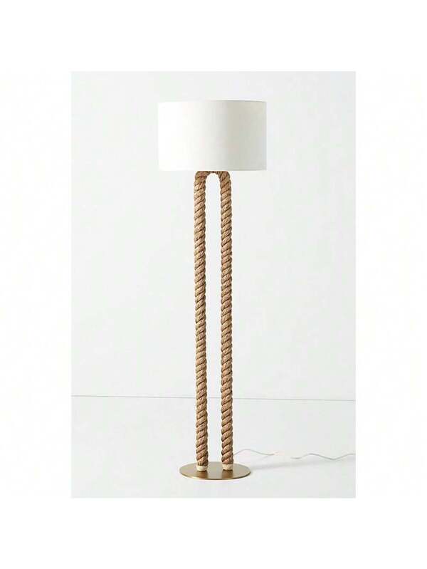 Modern Home Europa Nautical Pier Rope Floor Lamp Brown