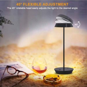 Portable Metal LED Table Lamp,Swing Arm Desk Lamp,3 Color Touch Sensor Control Rechargeable Desk Lamp,3-Levels Brightness Bedside Lamp,Adjustable Gooseneck Table Lamp,Night Light 1Pc