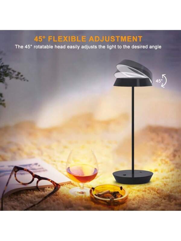 Portable Metal LED Table Lamp,Swing Arm Desk Lamp,3 Color Touch Sensor Control Rechargeable Desk Lamp,3-Levels Brightness Bedside Lamp,Adjustable Gooseneck Table Lamp,Night Light 1Pc