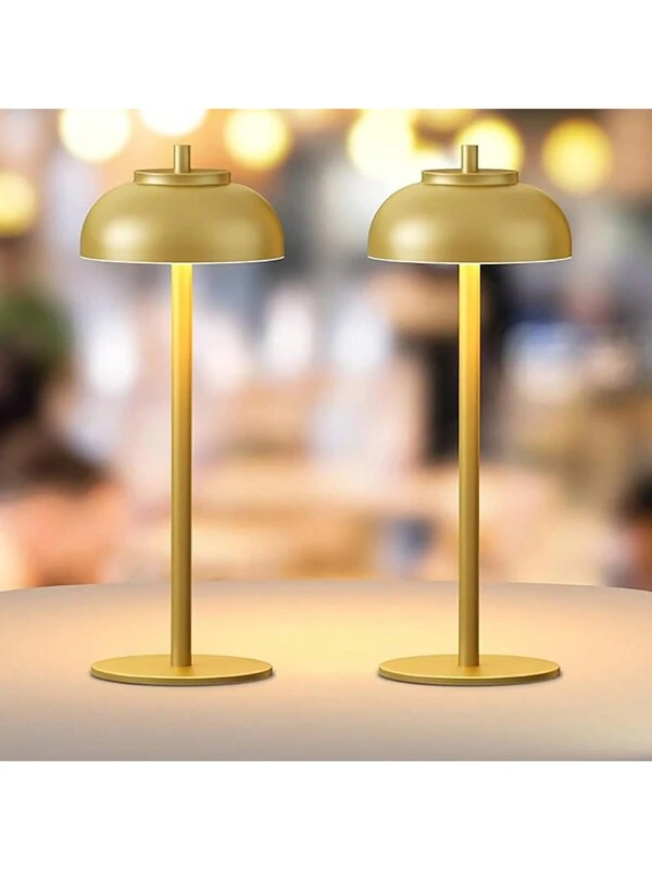 2Packs Cordless Flat Bottomed Pot Table Lamp, 5000mAh Rechargeable Battery, Three Color Temperature 3000K-5000K, Infinite Dimming, Modern And Simple To Touch Bedside Restaurant, Study Bar, Portable Metal LED Night Light 3000K/4000K/5000K