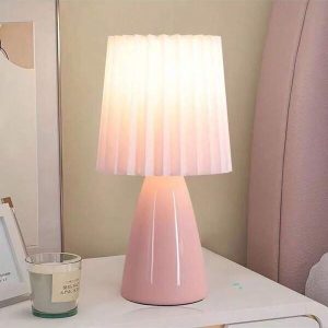 1pc Retro Nordic Style Glass Table Lamp, 3 Color Temperature Modern Minimalist Decorative Light, Suitable For Room Decor, Home Decoration Ceramic Table Lamp