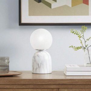 Frosted Glass Globe Resin Table Lamp one-size