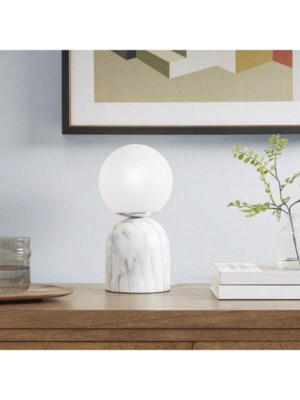 Frosted Glass Globe Resin Table Lamp one-size