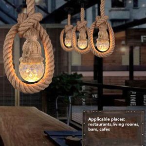 1pc/1 Light/2 Lights/4 Lights USB Remote Control Multi-Function Handmade Vintage Rope Lamp, Home/Living Room/Bedroom Hanging Light, Small Bedside Lamp, Creative Light, Outdoor Camping Lamp Warm white light