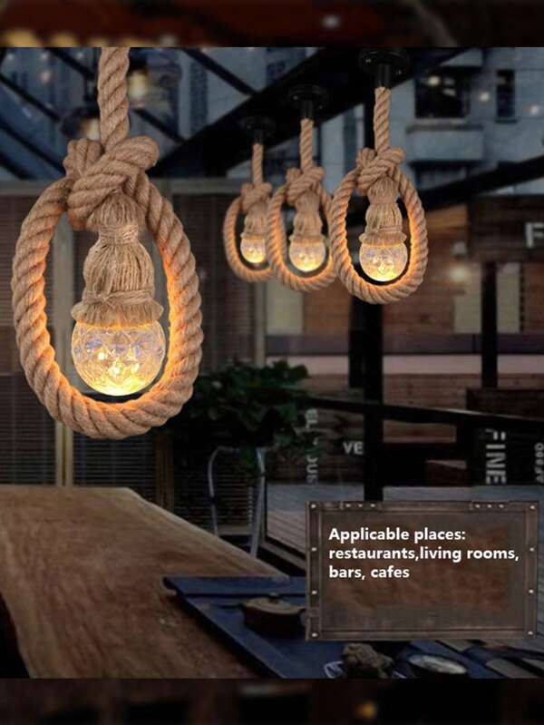 1pc/1 Light/2 Lights/4 Lights USB Remote Control Multi-Function Handmade Vintage Rope Lamp, Home/Living Room/Bedroom Hanging Light, Small Bedside Lamp, Creative Light, Outdoor Camping Lamp Warm white light