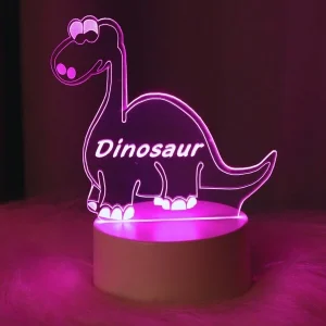 1pc Modern Creative 3D Dinosaur Night Light, USB Powered Switch Button, Romantic Pink Light, Suitable For Various Room Types, Modern LED Table Lamp With Unique Visual Effect - Ideal For Christmas, Wedding, Birthday Party Room Decor And Unique Gift Pink