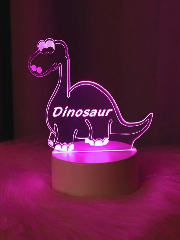 1pc Modern Creative 3D Dinosaur Night Light, USB Powered Switch Button, Romantic Pink Light, Suitable For Various Room Types, Modern LED Table Lamp With Unique Visual Effect - Ideal For Christmas, Wedding, Birthday Party Room Decor And Unique Gift Pink