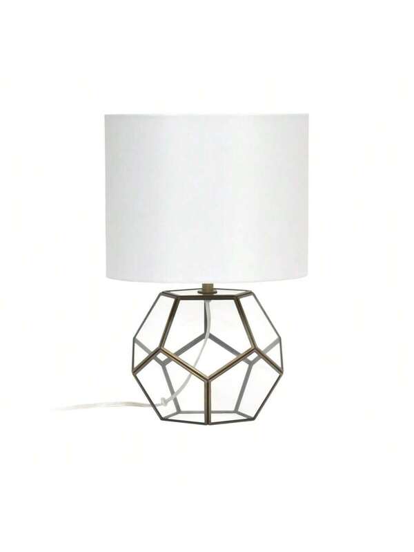 Elegant Designs Glass And Brass Sphere Table Lamp Brass/Clear Glass